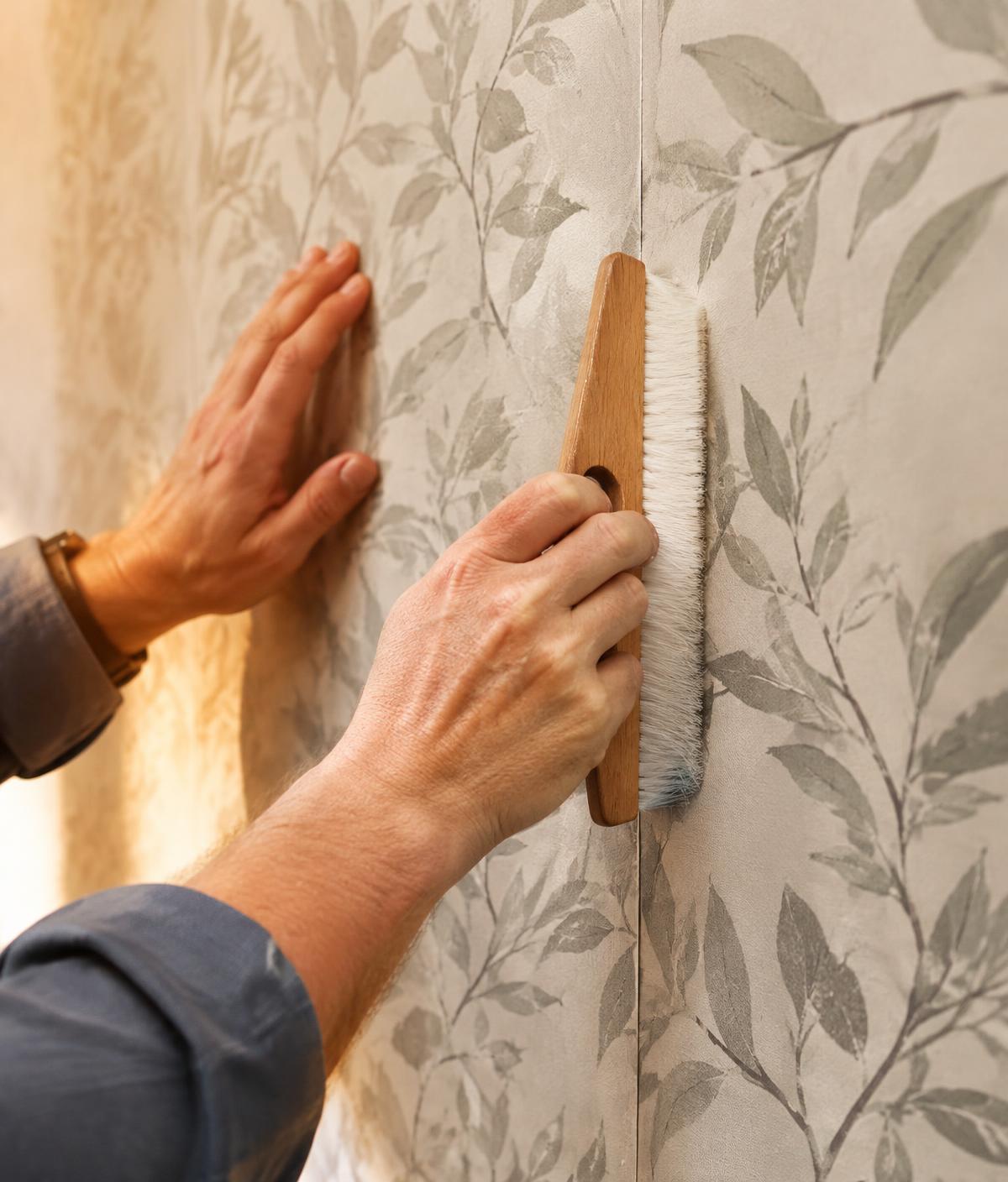 Installer smoothing wallpaper seam